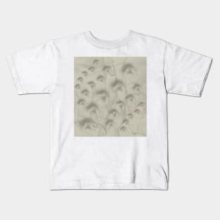 Butterfly swarm on textured chevron pattern Kids T-Shirt